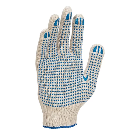 Перчатки трикотажные усиленные, с ПВХ точкой, 7 класс вязки Россия 677725 купить в Надыме