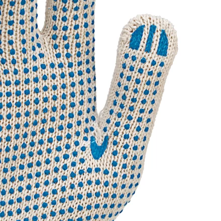 Перчатки трикотажные усиленные, с ПВХ точкой, 7 класс вязки Россия 677725 купить в Надыме
