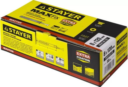 Дюбель-гвоздь полипропиленовый, потайный бортик, 8 x 120 мм, 50 шт, STAYER Master 30645-08-120 30645-08-120 купить в Надыме