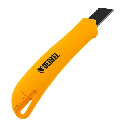 Нож Denzel, 18 мм, сменное лезвие, SK4, облегченный корпус, нажимной фиксатор, 78941 купить в Надыме