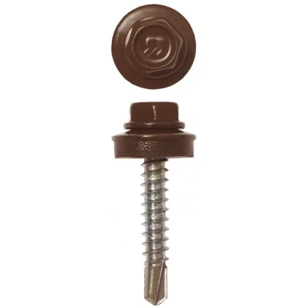 Саморезы ЗУБР "ПРОФЕССИОНАЛ" окраш., RAL 8017 шокол.-коричн., для крепл. кров. матер. к дерев. обреш., 4.8x29мм, 400шт 4-300315-48-029-8017 купить в Надыме