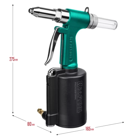 Заклепочник пневматический KRAFTOOL, корпус из алюминия, для заклепок из нержавеющей стали, 2,4-3,2-4-4,8мм 31184 купить в Надыме