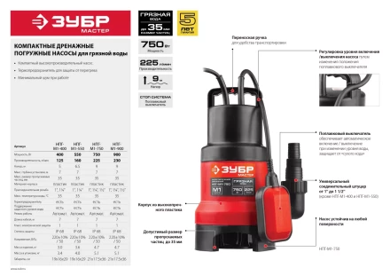 Насос дренажный НПГ-М1-400 серия МАСТЕР купить в Надыме