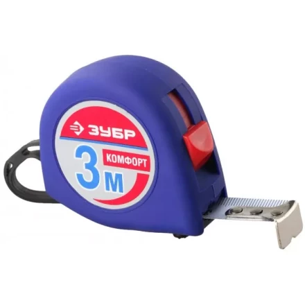 Рулетка ЗУБР "СТАНДАРТ", корпус с резиновым напылением, 3м/16мм 34016-3 купить в Надыме