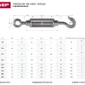 Талреп ЗУБР "ПРОФЕССИОНАЛ"  DIN 1480, крюк-кольцо, оцинкованный, кованая натяжная муфта, М12, 4 шт 4-304355-12 купить в Надыме