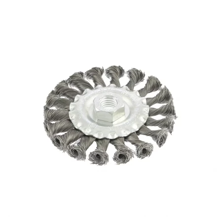 Щетка для УШМ 125 мм М14 плоская крученая проволока 0,35 мм MATRIX 74633 купить в Надыме