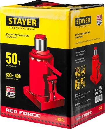Домкрат гидравлический бутылочный &quot;RED FORCE&quot;, 50т, 300-480 мм, STAYER 43160-50 43160-50_z01 купить в Надыме