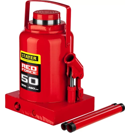 Домкрат гидравлический бутылочный "RED FORCE", 50т, 300-480 мм, STAYER 43160-50 43160-50_z01 купить в Надыме