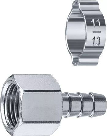 ЗУБР штуцер елочка, 8 мм - 1/4F, переходник с обжимным хомутом, Профессионал (64923-1/4-08) купить в Надыме