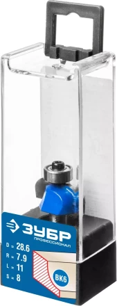 ЗУБР 28.6 x 11 мм, радиус 7.9 мм, фреза кромочная калевочная №2, Профессионал (28702-28.6) купить в Надыме