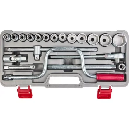 Набор торцовых головок НИЗ "Шоферский инструмент №3", 1/2", сталь 40Х, в пластиковом кейсе, 19 предметов 2761-30 купить в Надыме