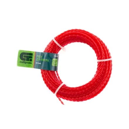 Леска для триммера овальная витая, 2.4 мм х 15 м, Россия Сибртех 961375 купить в Надыме