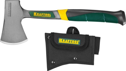 Топорик KRAFTOOL туристический цельнокованый с трехкомпонентной рукояткой, в чехле, 0,6 кг 20645-06 купить в Надыме