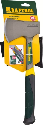 Топорик KRAFTOOL туристический цельнокованый с трехкомпонентной рукояткой, в чехле, 0,6 кг 20645-06 купить в Надыме