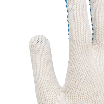 Перчатки трикотажные усиленные, с ПВХ точкой, 7 класс вязки Россия 677745 купить в Надыме