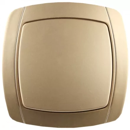 Выключатель СВЕТОЗАР "АКЦЕНТ" одноклавишный в сборе, цвет золотой металлик, 10А/~250В SV-54230-GM купить в Надыме