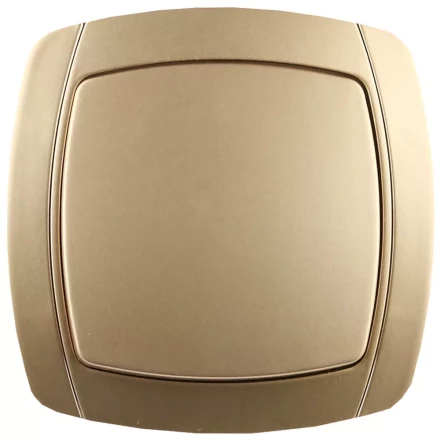 Выключатель СВЕТОЗАР "АКЦЕНТ" одноклавишный в сборе, цвет золотой металлик, 10А/~250В SV-54230-GM купить в Надыме