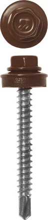 Саморезы ЗУБР "ПРОФЕССИОНАЛ" окраш., RAL 8017 шокол.-коричн., для крепл. кров. матер. к дерев. обреш., 4.8x35мм, 380шт 4-300315-48-035-8017 купить в Надыме