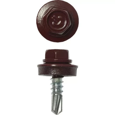 Саморезы ЗУБР "ПРОФЕССИОНАЛ" окраш., RAL 3005 темно-красн., для крепл. кров. матер. к металл. констр., 5.5x19мм, 500шт 4-300315-55-019-3005 купить в Надыме