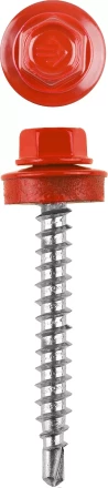 Саморезы ЗУБР "ПРОФЕССИОНАЛ" окраш., RAL 3003 рубин.-красн., для крепл. кров. матер. к дерев. обреш., 4.8x35мм, 380шт 4-300315-48-035-3003 купить в Надыме