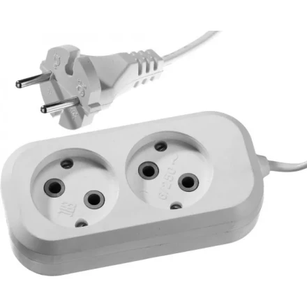 Удлинитель СИБИН электрический, ШВВП сечение 0,75кв мм, 2 гнезда, макс мощн 1300Вт, 3м 55091-3 купить в Надыме