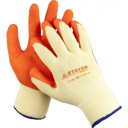 Перчатки STAYER &quot;EXPERT&quot;  рабочие с рельефным латексным покрытием, 10 класс, L-XL 11407-XL купить в Надыме