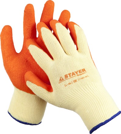 Перчатки STAYER &quot;EXPERT&quot;  рабочие с рельефным латексным покрытием, 10 класс, L-XL 11407-XL купить в Надыме