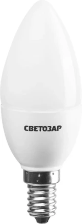 Лампа СВЕТОЗАР светодиодная "LED technology", цоколь Е14, теплый белый свет (2700К), 220В, 5Вт (45), свеча 44500-40_z01 купить в Надыме