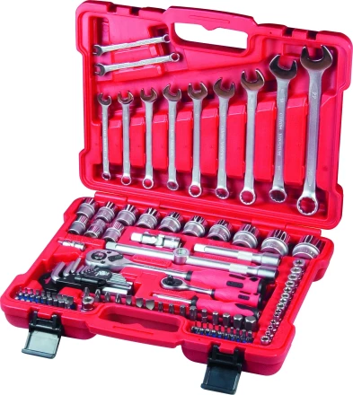 Набор слесарно-монтажный с квадратами 1/4 и 1/2 и  5/16 112 предметов MATRIX PROFI 13586 купить в Надыме