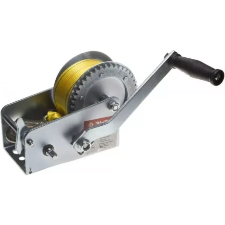 Лебедка ручная барабанная ЗУБР "ПРОФЕССИОНАЛ", тяговая, ленточная, 0,9т, 10м 43115-0.9 купить в Надыме