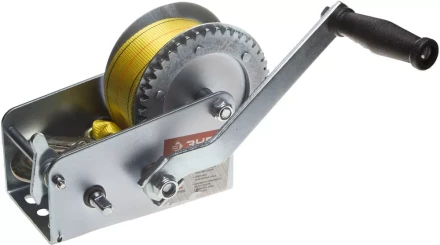 Лебедка ручная барабанная ЗУБР "ПРОФЕССИОНАЛ", тяговая, ленточная, 0,9т, 10м 43115-0.9 купить в Надыме