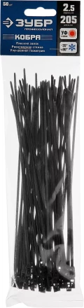 Кабельные стяжки черные КОБРА с плоским замком нейлоновые пакет серия ПРОФЕССИОНАЛ купить в Надыме