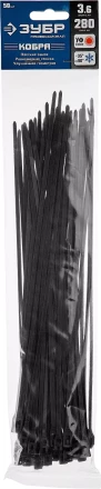 Кабельные стяжки черные КОБРА с плоским замком нейлоновые пакет серия ПРОФЕССИОНАЛ купить в Надыме