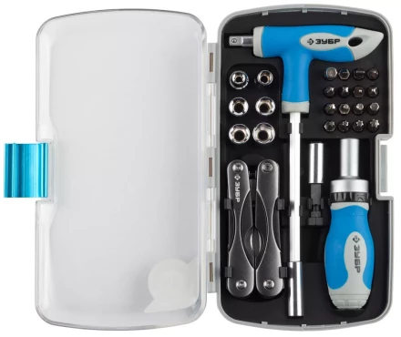 Набор  ЗУБР "ЭКСПЕРТ" универсальный, слесарно-монтажный и многофункциональный инструмент в пластмассовом боксе, 35предм 25290-H35 купить в Надыме