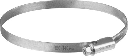 ЗУБР Х-9Н, 120 - 140 мм, накатная лента 9 мм, цинк, 10 шт, червячный хомут (37807-140) купить в Надыме