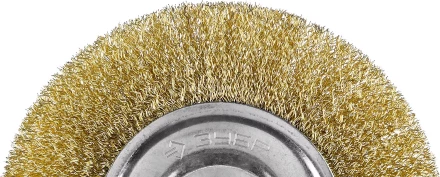 ЗУБР "ПРОФЕССИОНАЛ". Щетка дисковая для УШМ, витая стальная латунированная проволока 0,3мм, 150х22мм 35187-150_z01 купить в Надыме