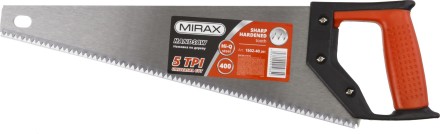 Ножовка по дереву (пила) MIRAX Universal 400 мм, 5 TPI, рез вдоль и поперек волокон, для крупных и средних заготовок 1502-40_z01 купить в Надыме