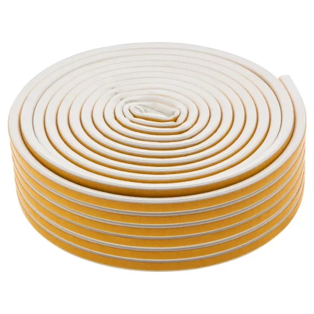 Уплотнитель резиновый, 24 м, профиль "D", белый Сибртех 88903 купить в Надыме