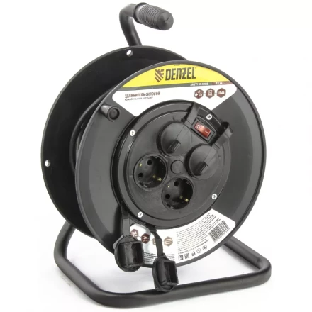 Удлинитель силовой на кабельной катушке 25м 4 розетки с крышкой IP44 16А серия УХз16 DENZEL 95907 купить в Надыме