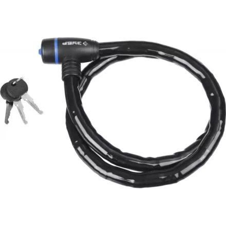 Замок ЗУБР "ПРОФЕССИОНАЛ", тросовый, усиленный, 3 ключа в комплекте, длина троса 1000мм, d 18мм 37260-100 купить в Надыме