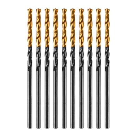 Сверло по металлу, 2 мм, HSS-Tin, Golden Tip, 10 шт. Denzel 717203 купить в Надыме