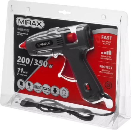Пистолет клеевой (термоклеящий) электрический, MIRAX 06807, 200Вт/350Вт, 220В, 11мм 06807 купить в Надыме