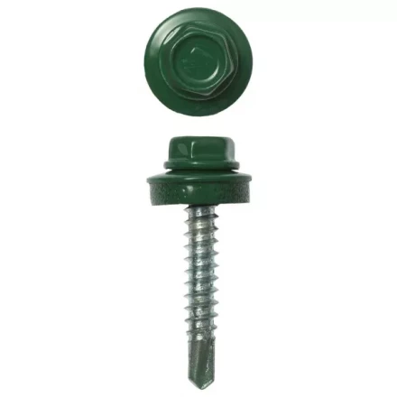 Саморезы ЗУБР "ПРОФЕССИОНАЛ" окраш., RAL 6002 зелен. лист, для крепл. кров. матер. к дерев. обреш., 4.8х29мм, 2500шт 4-300310-48-029-6002 купить в Надыме