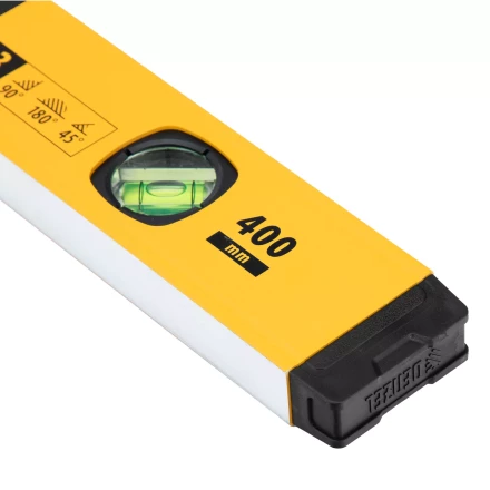 Уровень алюминиевый Denzel 33690, магнит., фрезерованный, 3 глазка (1 зеркал.), 0,5 мм/м, 400 мм купить в Надыме