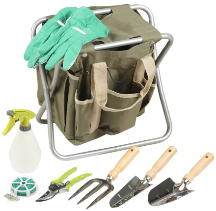 Скамейка GRINDA садовая складная, двухсторонняя, с сумкой и набором инструментов, 7предметов 8-422353-H8_z01 купить в Надыме