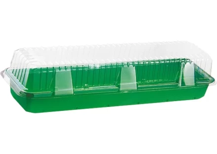 Мини-парник для рассады 15х58х6см с крышкой под 3 кассеты полистирол комплект из 2 частей Россия 64321 купить в Надыме