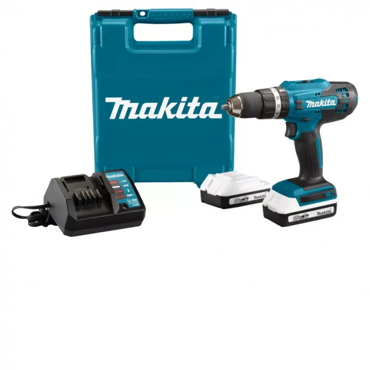 Аккумуляторная ударная 18В дрель-шуруповерт Makita HP488D002 (2*АКБ 1.5Ач тип G, ЗУ) купить в Надыме