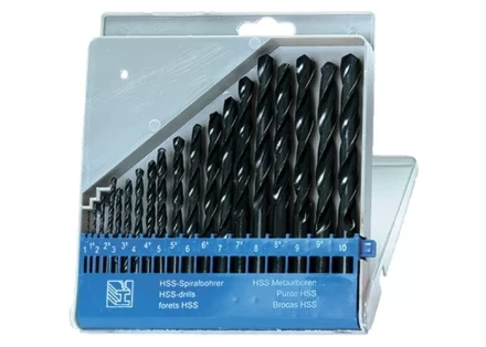Набор сверл по металлу 1-10 мм (через 0,5 мм) HSS 19 шт пластиковый бокс цилиндрический хвостовик SPARTA 723705 купить в Надыме