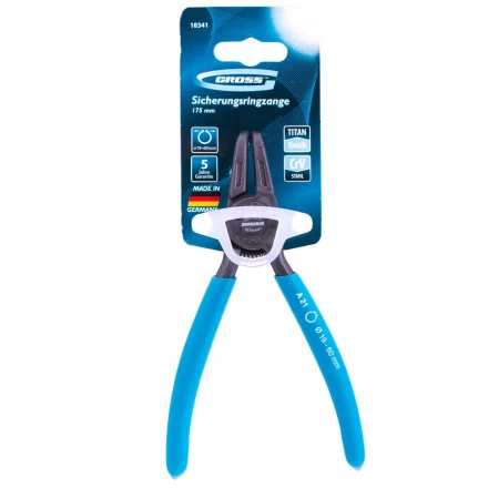 Съемник 165 мм для внешних стопорных колец (19-60 мм) изогнутые губки Gross 18341 купить в Надыме