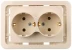 Розетка СВЕТОЗАР "ГАММА" двойная, с заземлением, цвет бежевый, 16А/~250В SV-54107-B купить в Надыме